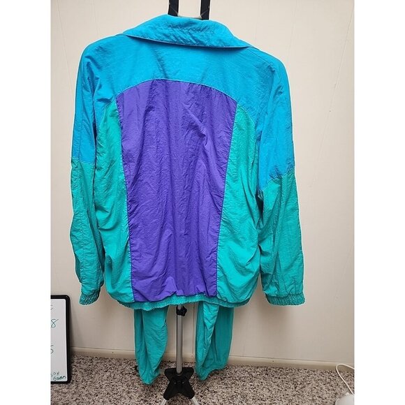 Vintage 80s Casual Isle Color Block Neon Track Suit Size XL Excellent Condition - Picture 13 of 13